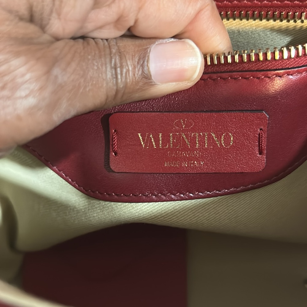 Valentino Garavani Red and Pink Quilted Studded Bag - Picture 12 of 13